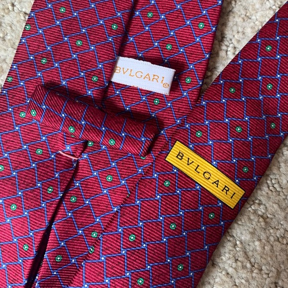 BVLGARI Seven Fold Signature Silk Tie by Davide Pizzigoni - Picture 6 of 6